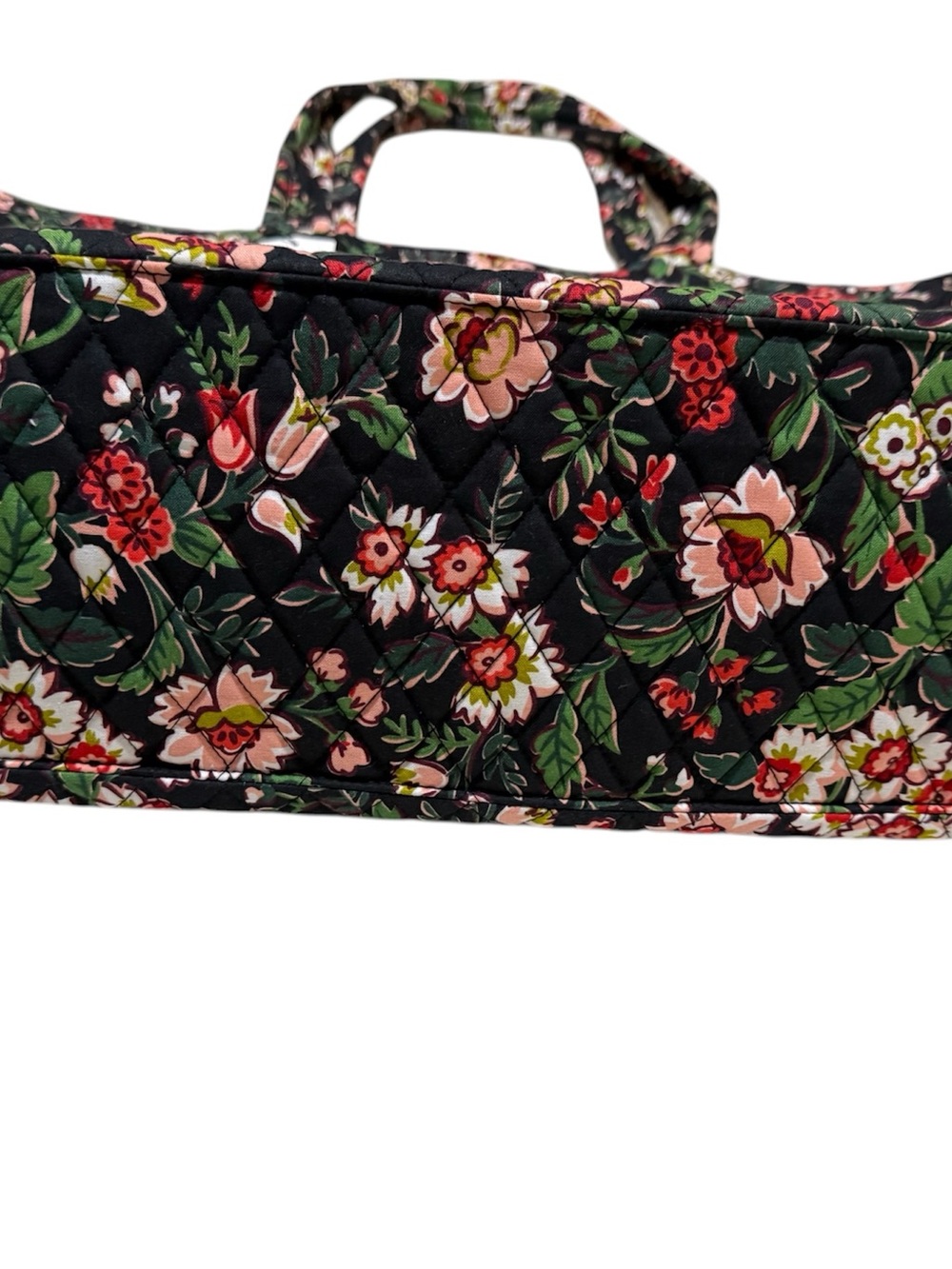 Vera Bradley Black Floral Tote Bag with Pink and Green Accents - Picture 3 of 4